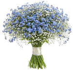 Bouquet Blue Forget Me Not with Gypsophila