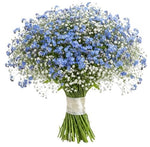 Bouquet Blue Forget Me Not with Gypsophila - Flowers Box London