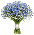 Bouquet Blue Forget Me Not with Gypsophila - Flowers Box London