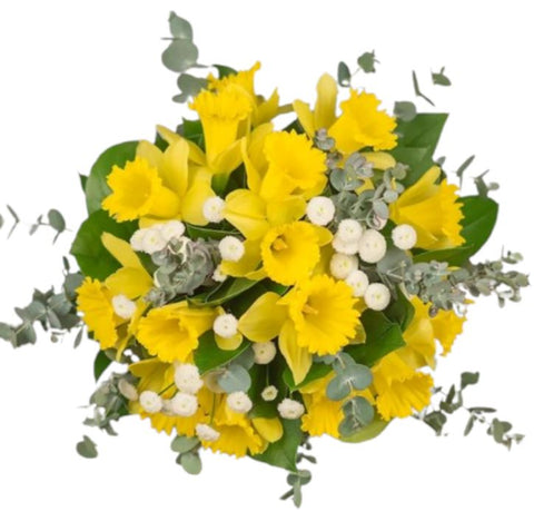 Bouquet Daffodils and White Tanacetum - Flowers Box London
