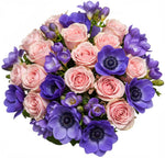 Bouquet of Anemone with Roses and Freesias