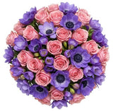Bouquet of Anemone with Roses and Freesias