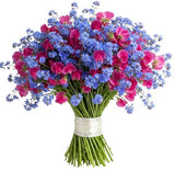 Bouquet of Blue Forget Me Not and Sweet Pea