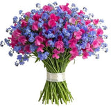 Bouquet of Blue Forget Me Not and Sweet Pea - Flowers Box London