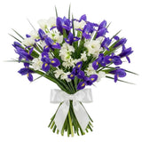 Bouquet of Blue Iris and Sweet Peas - Flowers Box London
