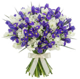 Bouquet of Blue Iris and Sweet Peas - Flowers Box London