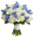 Bouquet of Blue on White Blooms - Flowers Box London