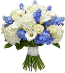 Bouquet of Blue on White Blooms - Flowers Box London