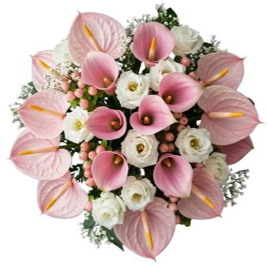 Bouquet of Calla Lily with Anthurium and Lisianthus - Flowers Box London