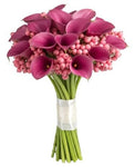 Bouquet of Calla Lily with Pink Snowberry - Flowers Box London