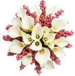 Bouquet of Calla Lily with Pink Snowberry - Flowers Box London