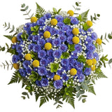 Bouquet of Cornflowers with Gypsophila and Craspedia Balls - Flowers Box London