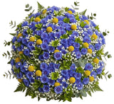 Bouquet of Cornflowers with Gypsophila and Craspedia Balls - Flowers Box London