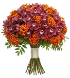 Bouquet of Cymbidium Orchids and Rosehip Berries - Flowers Box London