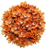 Bouquet of Cymbidium Orchids and Rosehip Berries - Flowers Box London