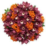Bouquet of Cymbidium Orchids and Rosehip Berries - Flowers Box London
