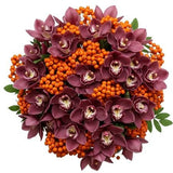Bouquet of Cymbidium Orchids and Rosehip Berries - Flowers Box London