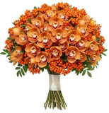 Bouquet of Cymbidium Orchids and Rosehip Berries - Flowers Box London