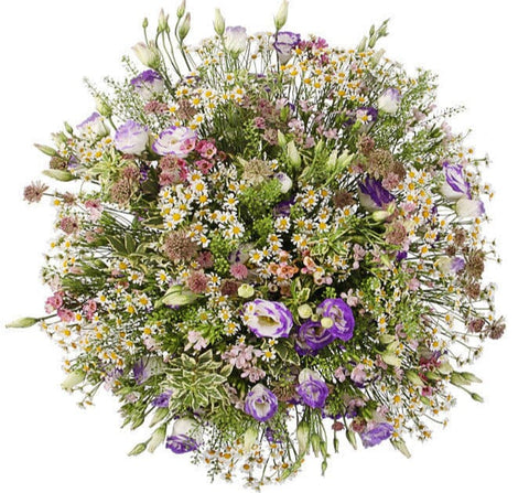 Bouquet of Daisy Tanacetum with Duo Lisianthus