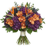 Bouquet of Hydrangea with Cymbidium Orchids and Exotic Accent