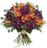 Bouquet of Hydrangea with Cymbidium Orchids and Exotic Accent
