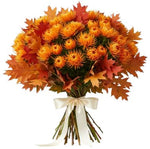 Bouquet of Leucospermum with Oak Leaves
