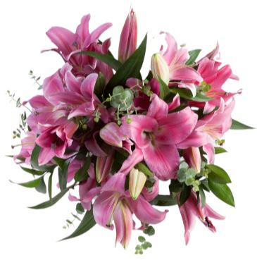 Bouquet of Luxury Pink Lily with Eucalyptus