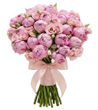 Bouquet of Luxury Pink Peonies with Lisanthus - Flowers Box London