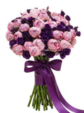 Bouquet of Luxury Pink Peonies with Lisanthus - Flowers Box London