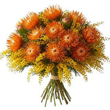 Bouquet of Mimosa and Leucospermum - Flowers Box London