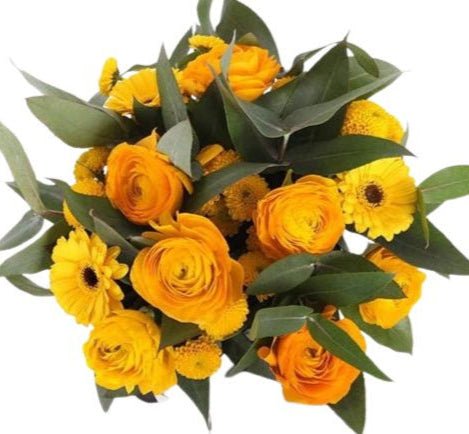 Bouquet of Orange Ranunculus and Gerberas - Flowers Box London