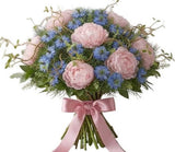 Bouquet of Peonies with Nigella and Willow - Flowers Box London