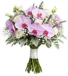 Bouquet of Phalaenopsis Orchids with Lisianthus and Lavender Accent - Flowers Box London