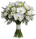Bouquet of Phalaenopsis Orchids with Lisianthus and Lavender Accent - Flowers Box London
