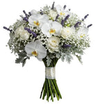 Bouquet of Phalaenopsis Orchids with Lisianthus and Lavender Accent - Flowers Box London