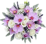 Bouquet of Phalaenopsis Orchids with Lisianthus and Lavender Accent - Flowers Box London