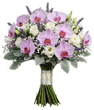 Bouquet of Phalaenopsis Orchids with Lisianthus and Lavender Accent - Flowers Box London
