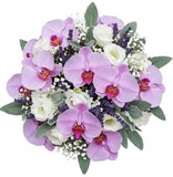 Bouquet of Phalaenopsis Orchids with Lisianthus and Lavender Accent - Flowers Box London