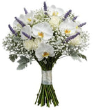 Bouquet of Phalaenopsis Orchids with Lisianthus and Lavender Accent - Flowers Box London