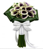Bouquet of Picasso Calla Lily in Aspidistra Leaves - Flowers Box London