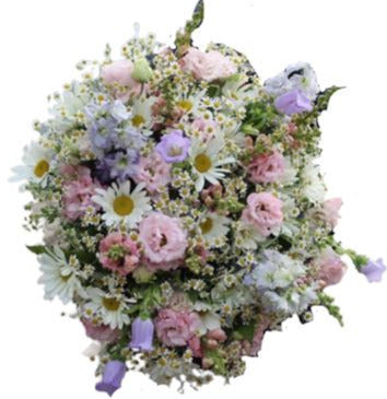 Bouquet of Pink Blooms and Daisies