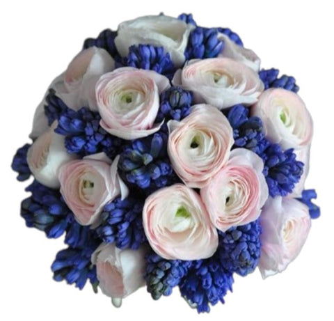 Bouquet of Pink Ranunculus and Hyacinth - Flowers Box London