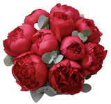 Bouquet of Red Peonies with Eucalyptus - Flowers Box London