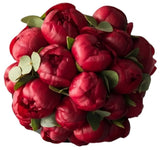 Bouquet of Red Peonies with Eucalyptus - Flowers Box London