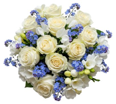 Bouquet of Roses and Sweet Pea and Freesias