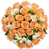 Bouquet of Roses and White Freesias - Flowers Box London