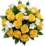Bouquet of Roses and White Freesias - Flowers Box London