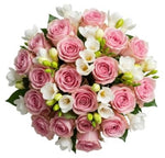 Bouquet of Roses and White Freesias - Flowers Box London