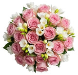 Bouquet of Roses and White Freesias - Flowers Box London