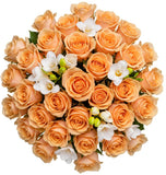 Bouquet of Roses and White Freesias - Flowers Box London